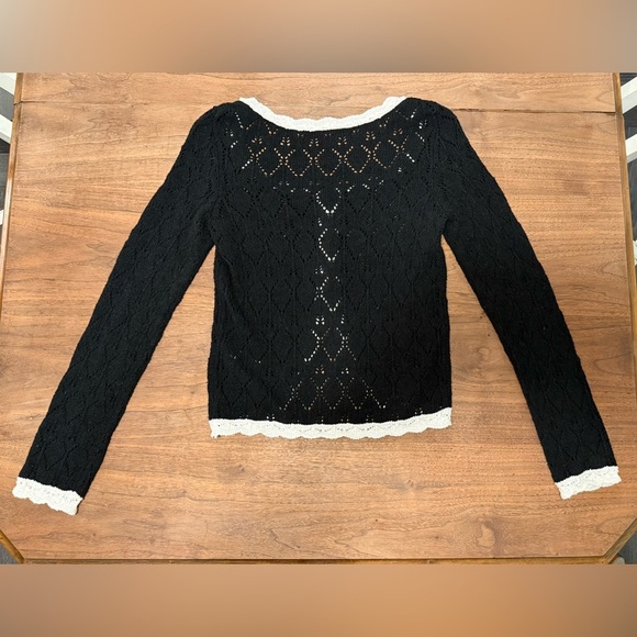Adelene Cardigan in Black Cream Combo - Picture 3 of 5
